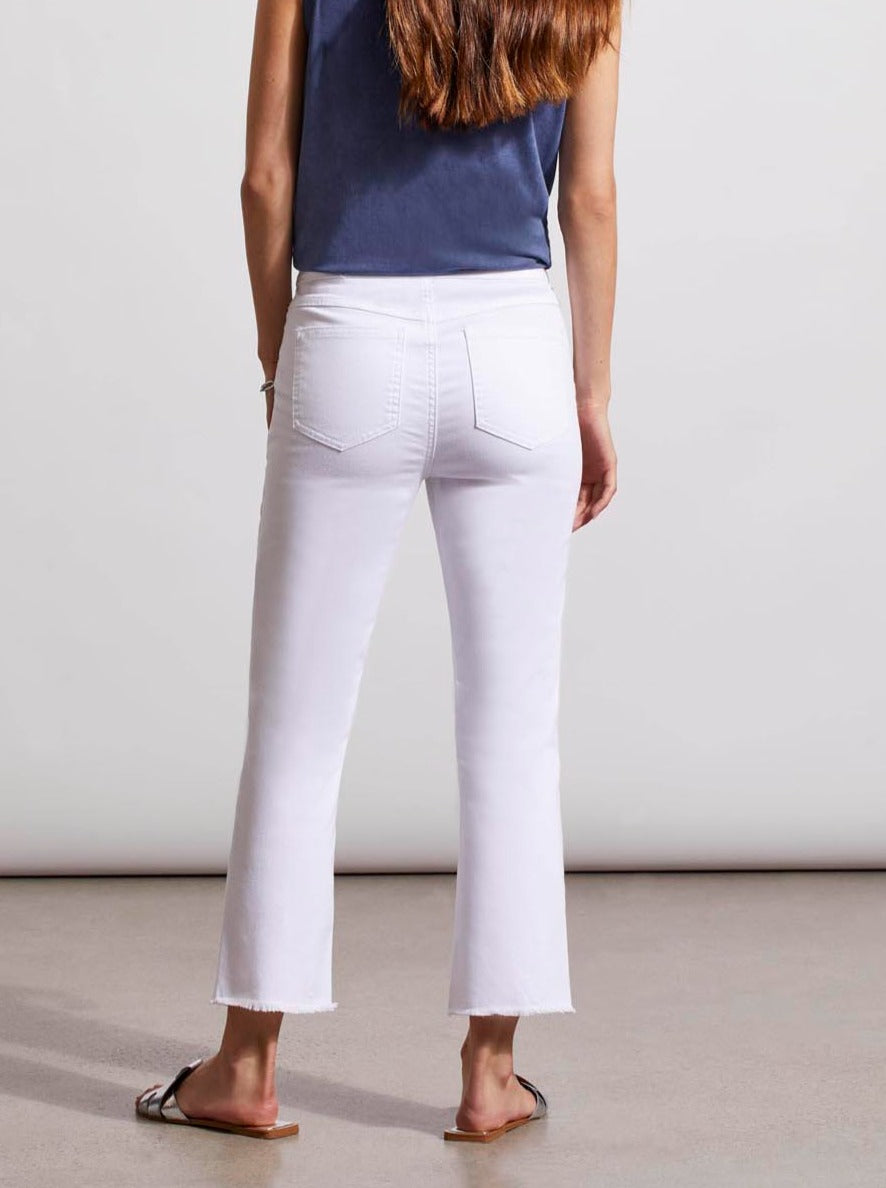 Audrey Pull On Straight Crop Jeans [White-6733O]