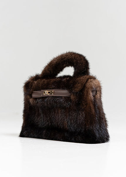 Mahogany Mink Bag With Crossbody Chain and Leather Details [BGLY01-MHGY-MINK-MHMG-OSZ]