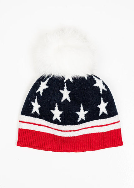 Usa Flag Beanie [HTA157-NAVY-WFOX-WHTF-OSZ]