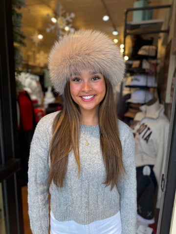 Fox Fur Headband/Collar [Taupe-HB100F]