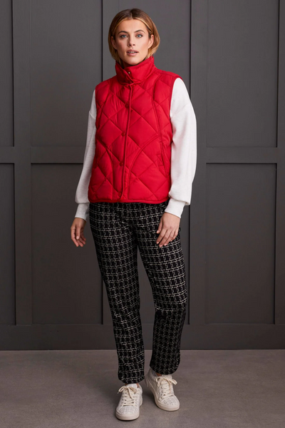 A Line Puffer Vest [Scarlet-1499O]