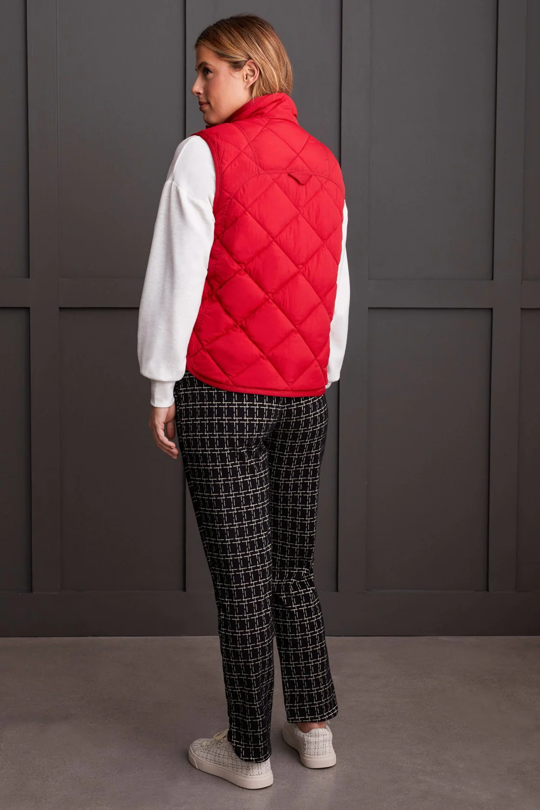 A Line Puffer Vest [Scarlet-1499O]