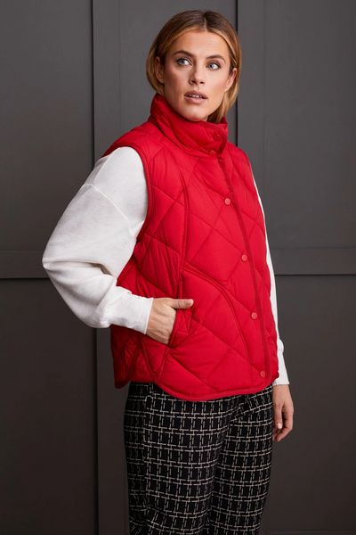 A Line Puffer Vest [Scarlet-1499O]