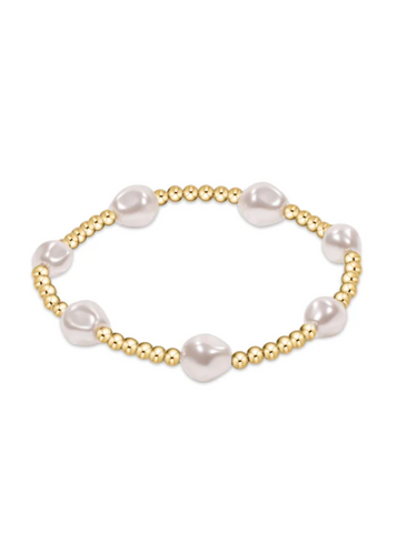 Admire Gold 3MM Bead Bracelet Pearl [BADG3PE]