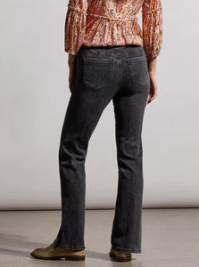 Audrey Pull On Micro Flare Jeans [Stone Black-7863O]