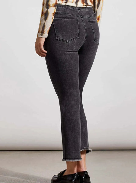 Audrey Pull On Straight Crop Jeans [Stone Black-6733O]