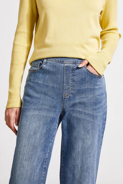 Audrey Pull On Wide lEg Jeans [River Blue-5564O]