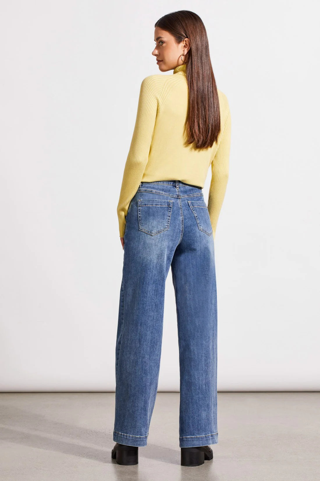 Audrey Pull On Wide lEg Jeans [River Blue-5564O]