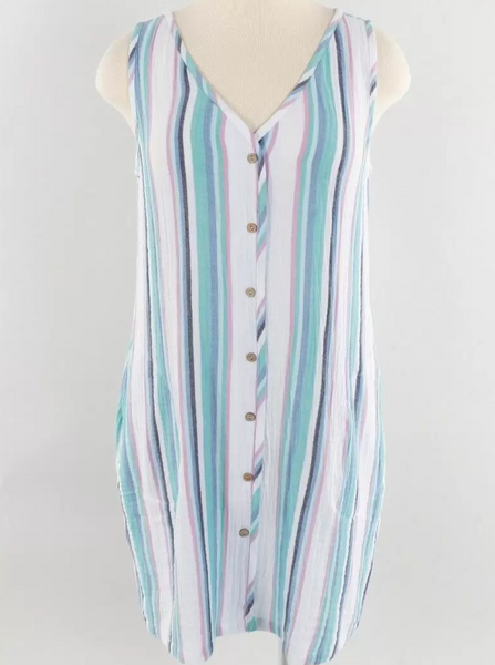 Awning Strip Jetty Dress [Palm-85180]