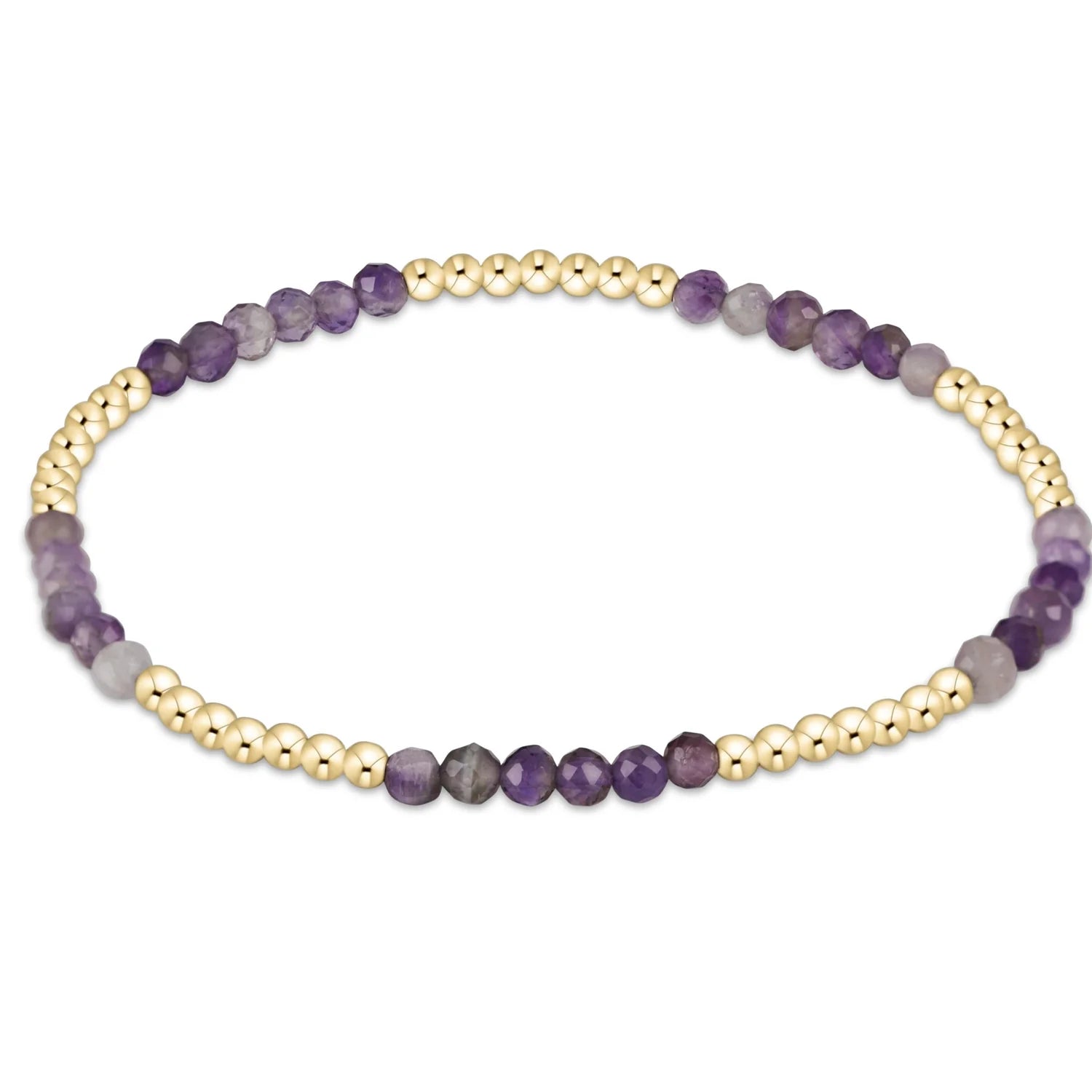 Blissful Pattern 2.5MM Bead Bracelet Amethyst [BBLFP25AM]