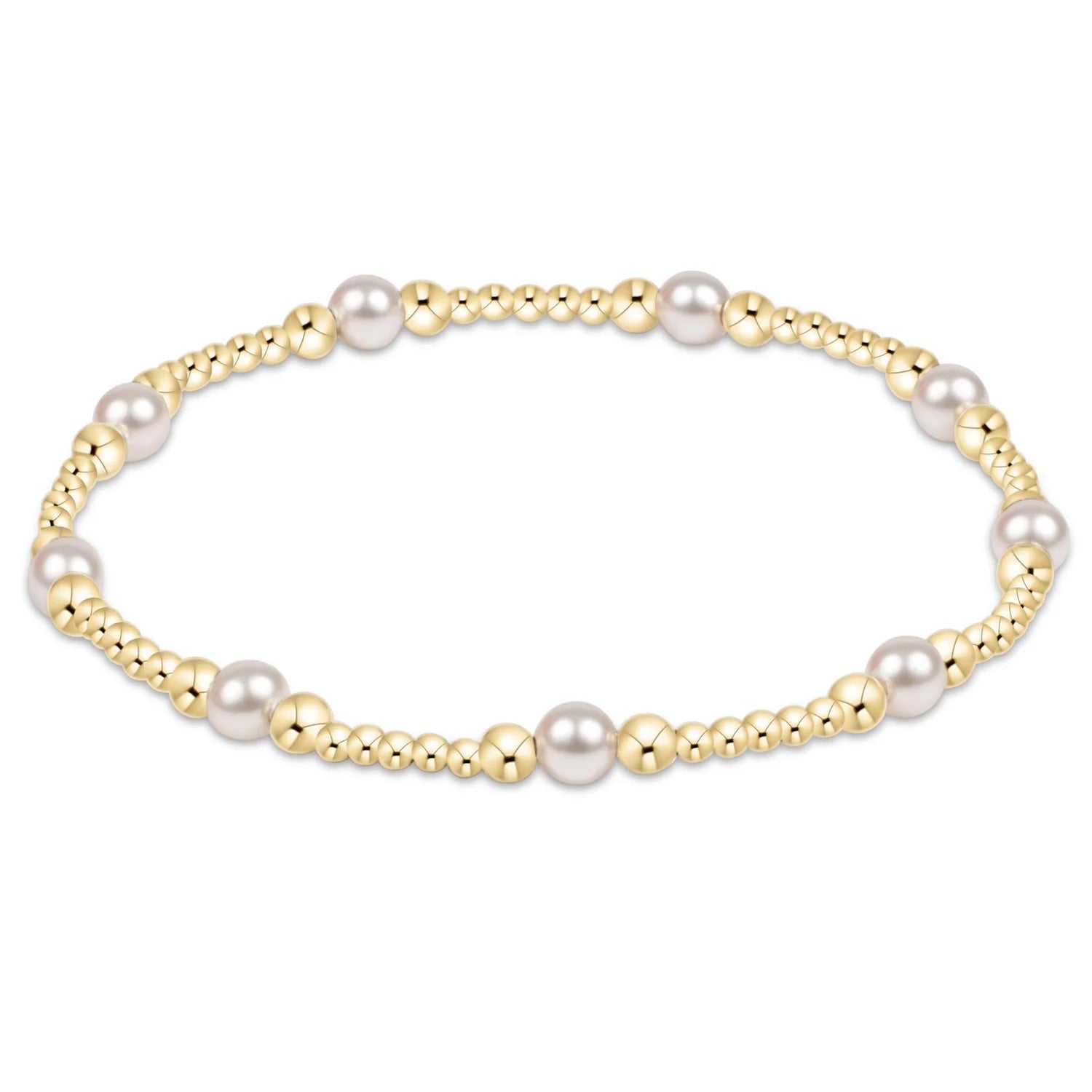 Classic Purpose Pattern 4MM Bead Bracelet Pearl [BCLPURPPPE4]