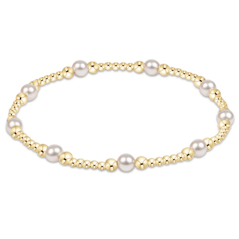 Classic Purpose Pattern 4MM Bead Bracelet Pearl [BCLPURPPPE4]