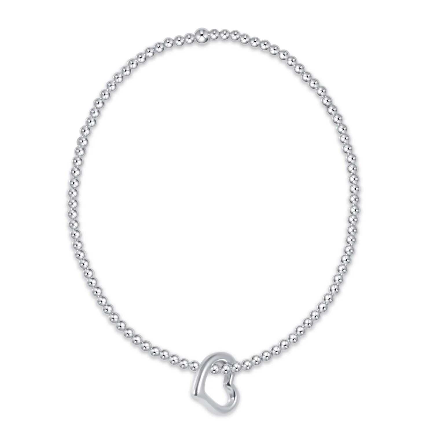 Classic Sterling 2.5MM Bead Bracelet Love Sterling Charm [BCLSS25LOVS]