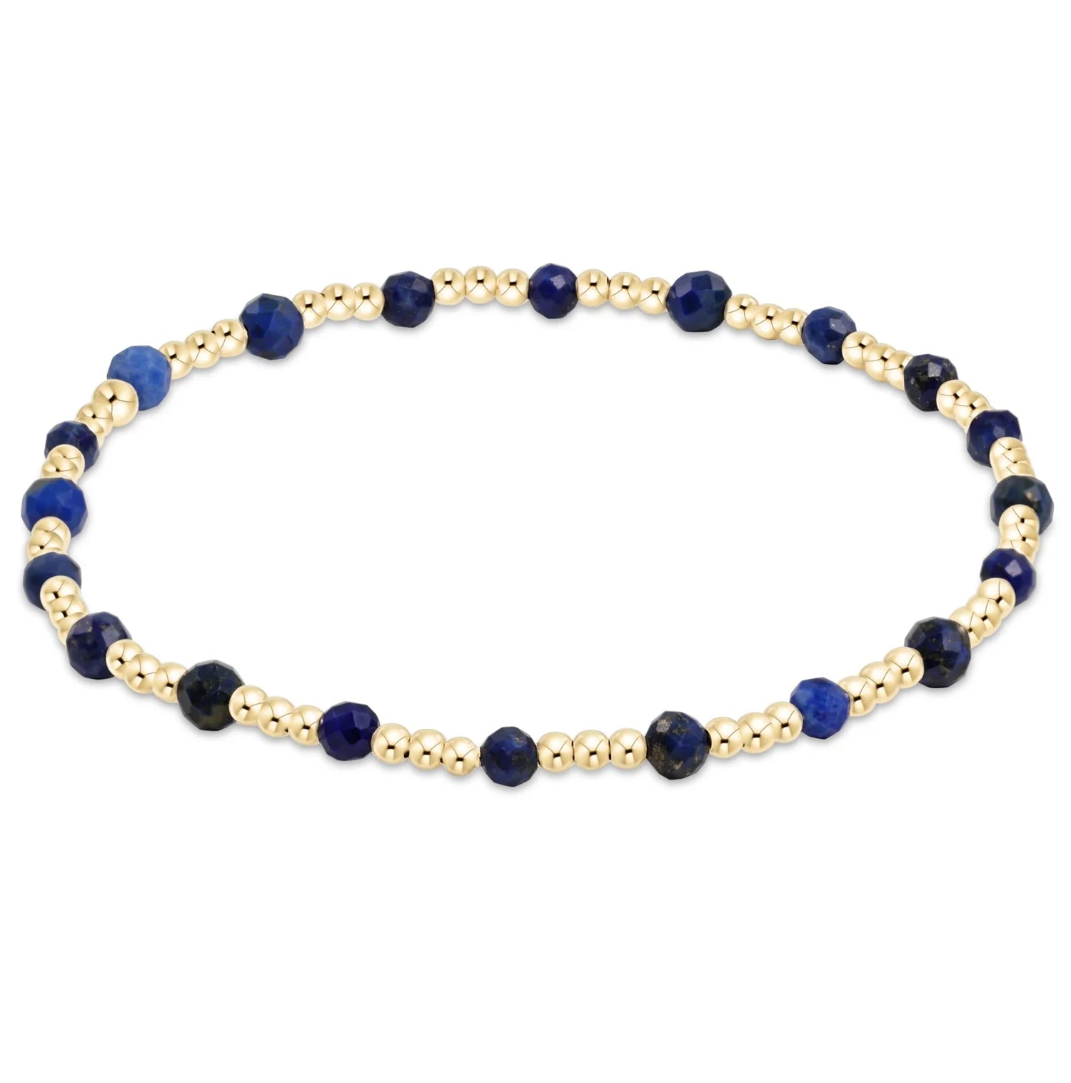 Gemstone Gold Sincerity Pattern 3MM Bead Bracelet Lapise [BGEMGSINP3LAP]