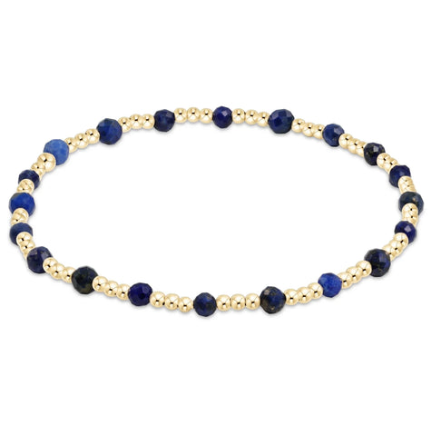 Gemstone Gold Sincerity Pattern 3MM Bead Bracelet Lapise [BGEMGSINP3LAP]