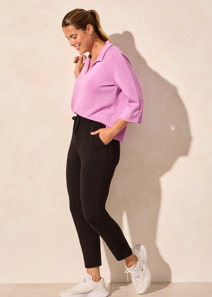 Pull On Capri With Side Zips [Black-2136O]
