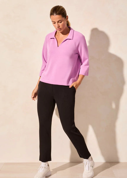 Pull On Capri With Side Zips [Black-2136O]