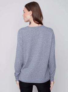 Basic V-Neck Sweater [H Grey-C2279X]