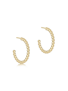 Beaded Classic 1" Post Hoop 2MM Gold [EBECL1PHG2]