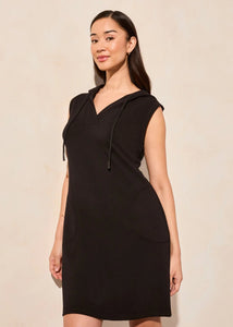 Sleeveless Hooded Dress [Black-2069O]