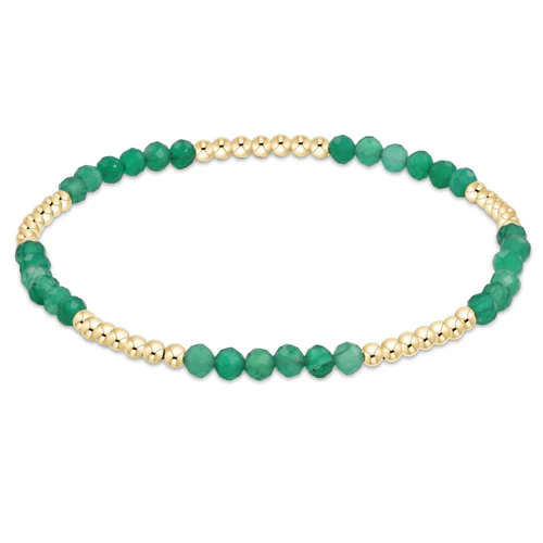 Blissful Pattern 2.5MM Bead Bracelet Green Onyx [BBLFP25GOX]