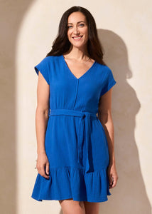 Cap Sleeve Dress [Calypso Blue-5725O]