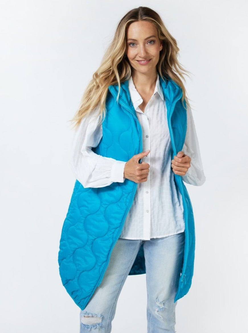 Body Warmer Quilted Long [Petrol-F2337501]