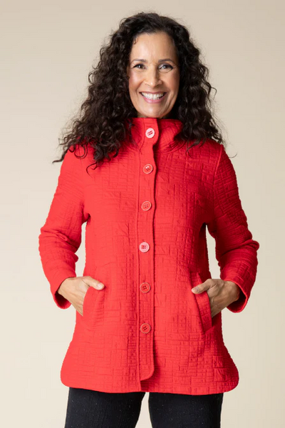 Box Quilt Shirttail Jacket [Apple-53315]