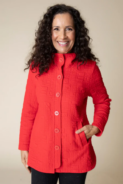 Box Quilt Shirttail Jacket [Apple-53315]