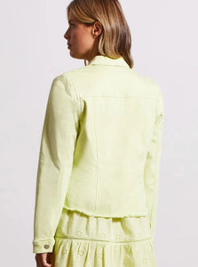 Button Front Jacket W Raw Edge Hem [Wild Lime-1762O]