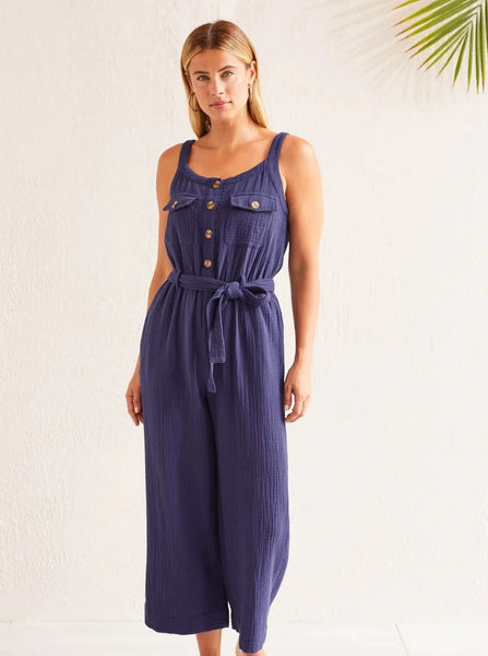 Button Front Jumpsuit [Nautical-7676O]