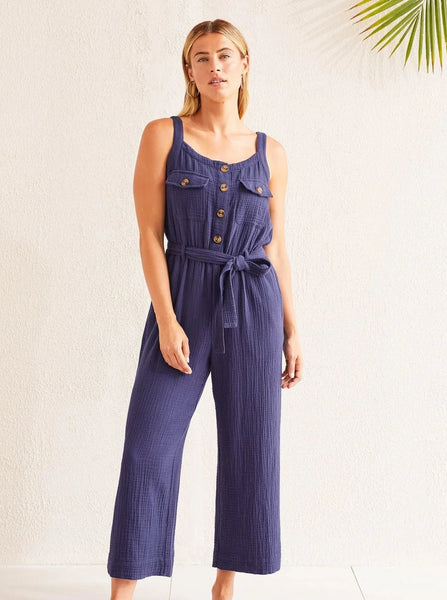 Button Front Jumpsuit [Nautical-7676O]