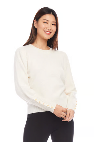 Button Sleeve Sweater [CRE-3L89775]