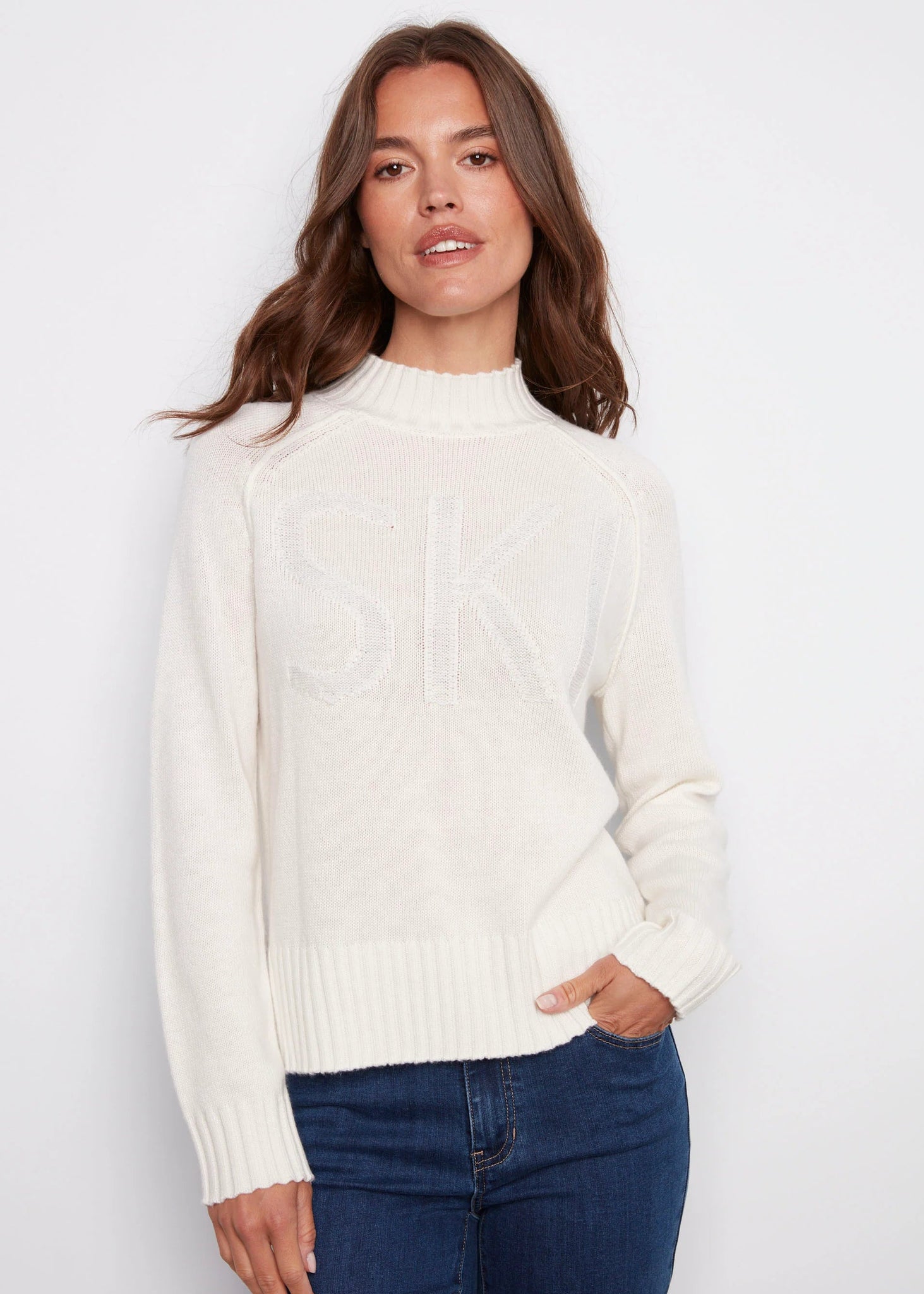 Mock Neck Sweater [Ecru-C2838]