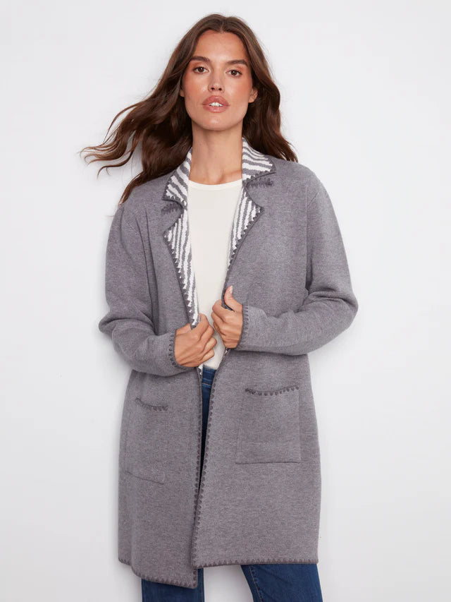 Jacquard Cardigan [Gray-C2844P]