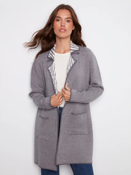 Jacquard Cardigan [Gray-C2844P]