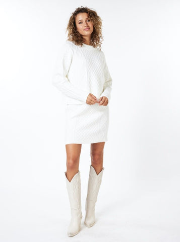 Cable Knit Skirt [Off White-F2318507]