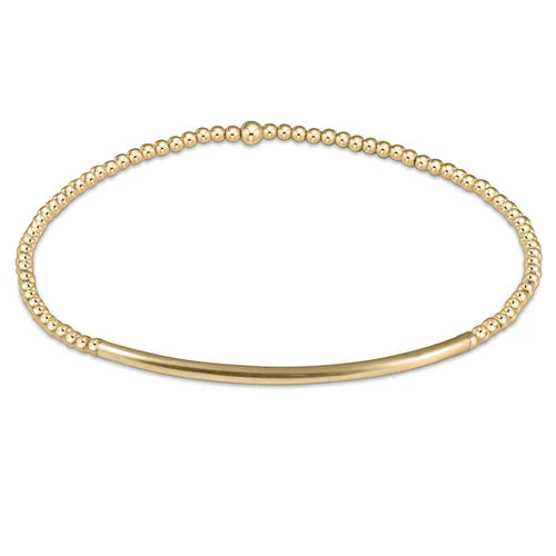 Classic Gold 2MM Bead Bracelet Bliss Bar Gold [BCLG2BBG]