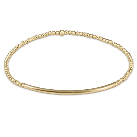 Classic Gold 2MM Bead Bracelet Bliss Bar Gold [BCLG2BBG]