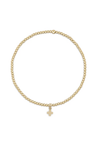 Classic Gold 2mm Bracelet Signature Cross Small Gold Charm [BCLG2SCSMG]