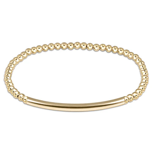 Classic Gold 3MM Bead Bracelet Bliss Bar Smooth [BCLG3BBSMOG]