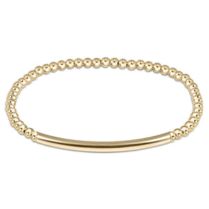 Classic Gold 3MM Bead Bracelet Bliss Bar Smooth [BCLG3BBSMOG]