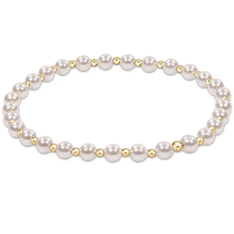 Classic Grateful Pattern 4MM Bead Bracelet Pearl [BCLGRAPPE4]