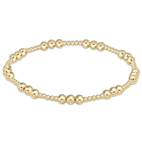 Classic Joy Pattern 4MM Bead Bracelet Gold [BCLJOYPG4]