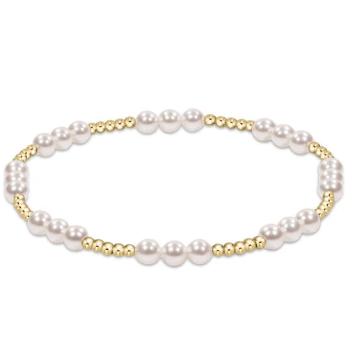 Classic Joy Pattern 4MM Bead Bracelet Pearl [BCLJOYPPE4]