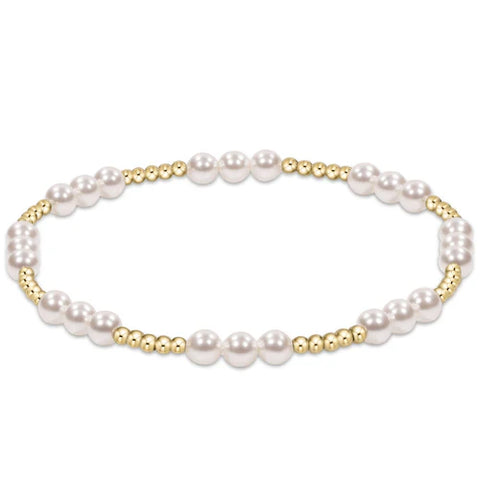 Classic Joy Pattern 4MM Bead Bracelet Pearl [BCLJOYPPE4]