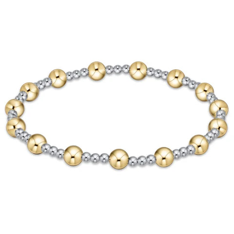 Classic Serenity Pattern 5MM Bead Bracelet Mixed Metal [BCLSINPMXM5]