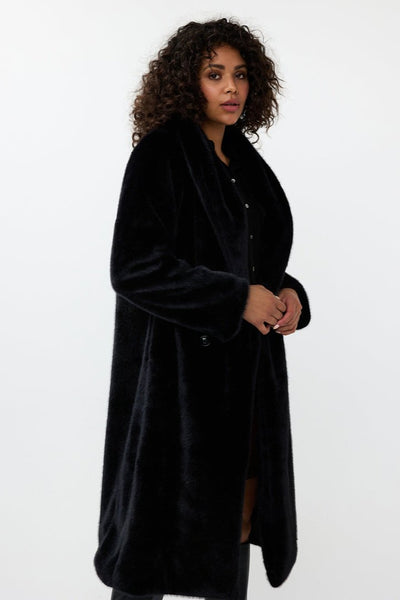 Coat Shawl Collar Fake Fur [000-F2437517]