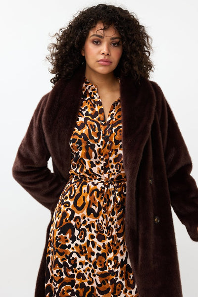 Coat Shawl Collar Fake Fur [770-F2437517]