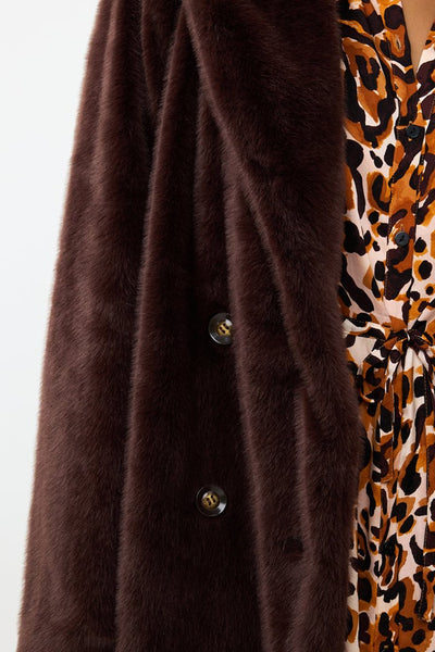 Coat Shawl Collar Fake Fur [770-F2437517]